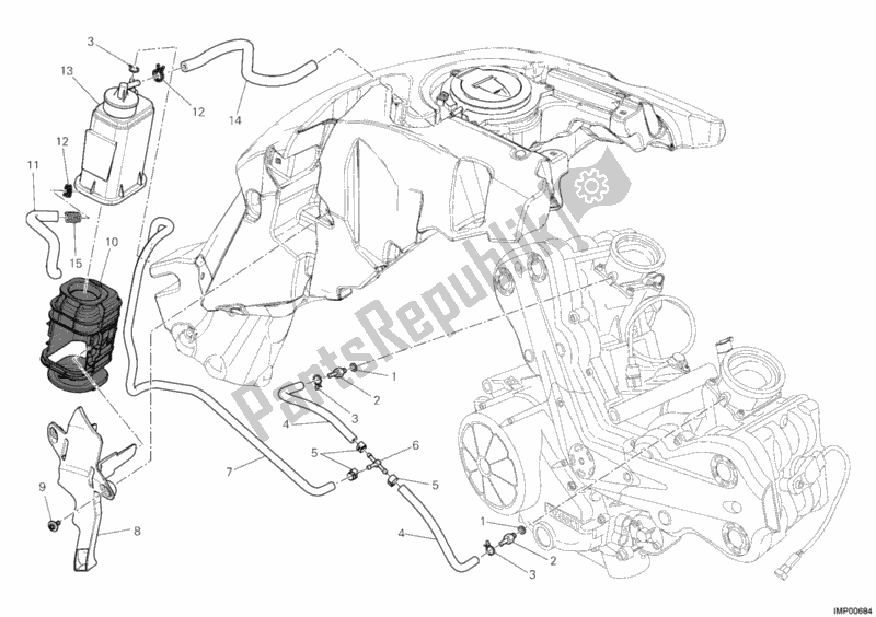 Todas as partes de Filtro De Vasilha do Ducati Diavel Carbon USA 1200 2013